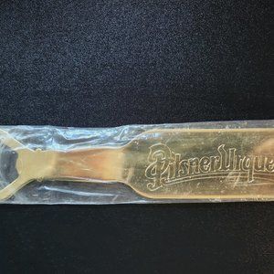 Pilsner Urquell Czechoslovakian Beer Gold Bottle Opener Flat Bar Church Key